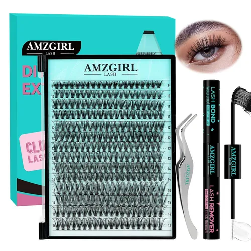 Miniatura 10 de Lash Cluster Manga - 140 unidades de pestañas en racimo de aspecto mojado ultrafinas extensiones de pestañas con punta animé con pestañas anchas