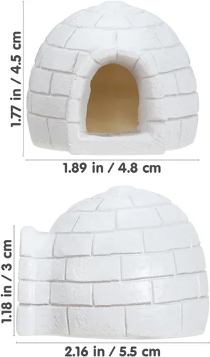 Miniatura 6 de HOMSFOU Mini figura de iglú modelo de casa de hielo de 2.16 x 1.88 x 1.77 pulgadas, adorno de decoración ártica para niños, casa de muñecas, micro