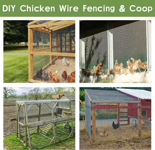 Miniatura 7 de Tongmo Tela Metálica Negra de 48" x 50', Malla de 1 pulgada para Cerca de Gallinero, Red para Aves de Alambre Recubierto de Vinilo Calibre 19