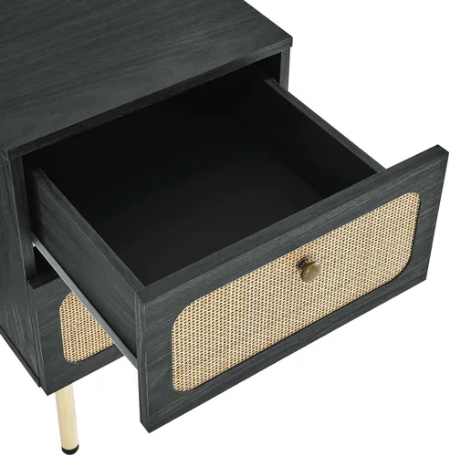 Miniatura 6 de Modway Chaucer, mesita de noche con 2 cajones, color negro