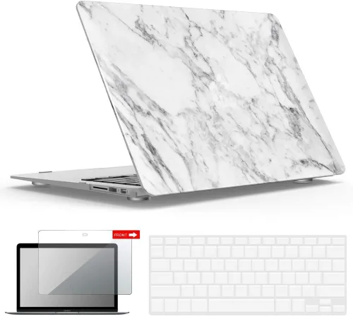 Miniatura 27 de iBenzer Carcasa rígida de plástico con superficie suave 3 en 1 y cubierta para teclado y protector de visualización para MacBook Air, Negro