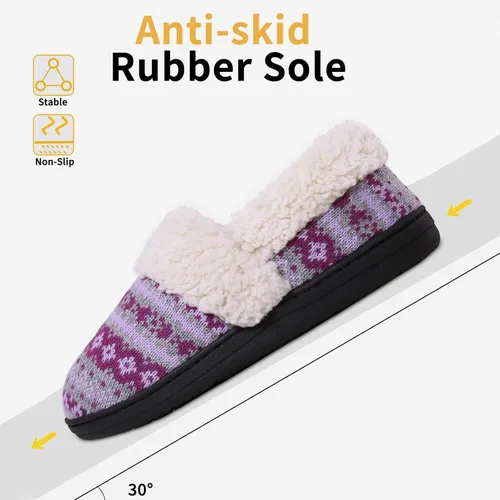 Miniatura 5 de Evshine Pantuflas mullidas de espuma viscoelástica con parte trasera cerrada para mujer, con forro polar, para interiores y exteriores