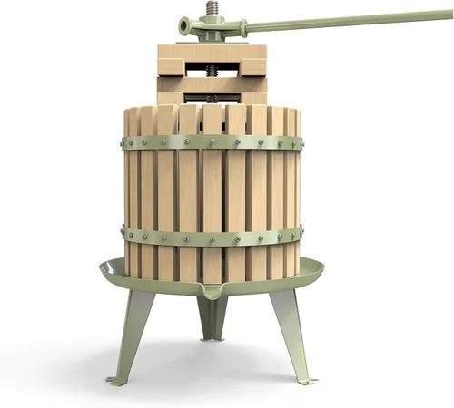 Miniatura 13 de Prensa de fruta y vino verde de 4.75 galones, prensa manual para sidra y jugo con canasta de madera de haya maciza y soporte resistente