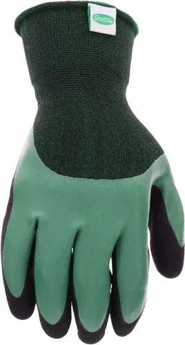 Miniatura 2 de Scotts Guantes de trabajo de látex con doble inmersión para hombre, resistentes al agua, excelente agarre, resistentes a la abrasión, verde/negro