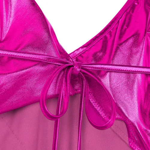 Miniatura 7 de YiZYiF Vestido de baile con cuello halter latino, salsa de tango, bailes y lentejuelas