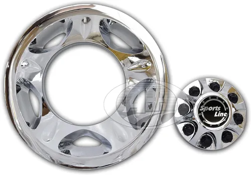 Miniatura 6 de Juego de simulador de rueda cromada ABS de 17 "para Chevy GMC Silverado 3500 2008 ~ 2010