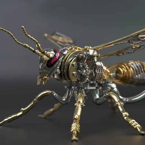 Miniatura 9 de Rompecabezas de metal 3D para adultos, kits de modelos: bricolaje para construir avispas mecánicas de metal, juguete de acero rompecabezas de acero