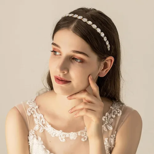 Miniatura 4 de Diadema de boda con cristal y accesorios para el cabello (dorado, 5.5 pulgadas)