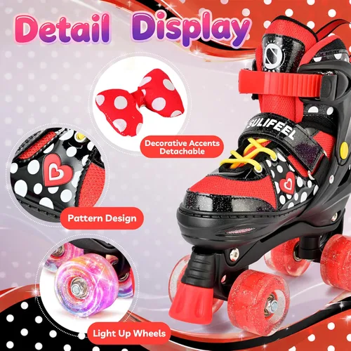 Miniatura 2 de SULIFEEL - Patines ajustables para niños para niños de 3-5, 5-8, 6-12 años con ruedas iluminadas ajustables de 4 tamaños, el mejor regalo para niños