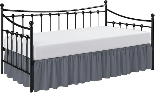 Miniatura 13 de Cottington Lane Falda para Cama Nido con Esquinas Divididas Tamaño Individual Falda de Cama con Volantes Fruncidos Recolectores de Polvo Caída de 16