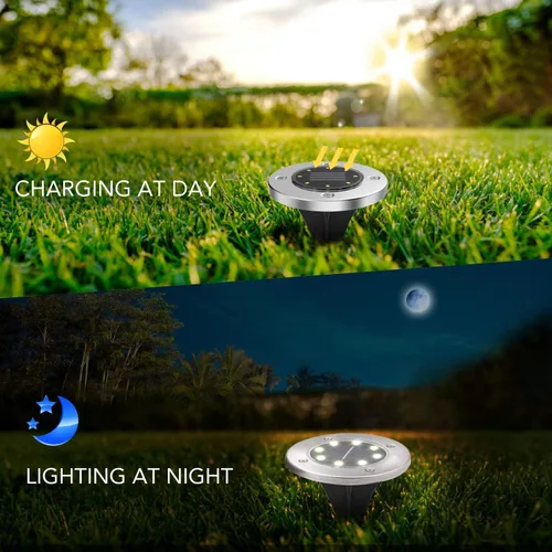 Miniatura 4 de Aogist Luces solares de suelo, luces LED de disco de jardín, iluminación de paisaje al aire libre para césped, patio, camino, terraza, pasarela