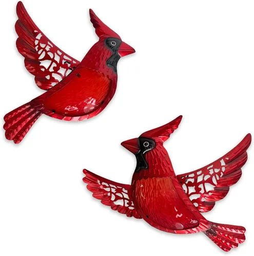 Miniatura 7 de HONGLAND Arte de pared de colibrí de metal de 15 pulgadas, escultura de pared de pájaros de metal, decoración de jardín, estatua al aire libre