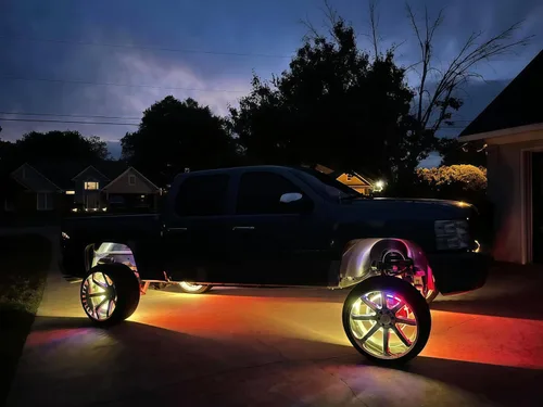Miniatura 9 de Luces LED de rueda de 17.5 pulgadas, triple fila RGB + blanco + flujo de persecución de color de ensueño, Bluetooth + control remoto