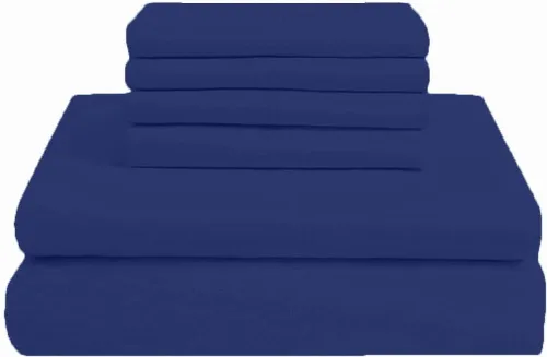 Miniatura 12 de King Of Cotton - Juego de sábanas de 6 piezas de algodón egipcio de calidad de hotel, 1 sábana encimera, 1 sábana bajera