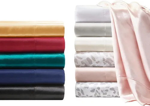 Miniatura 176 de Madison Park Essentials - Juego de sábanas de satén de lujo y sedoso con brillo natural, bolsillo elástico de 14 pulgadas para colchones de hasta 16