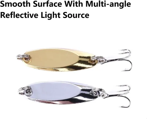 Miniatura 5 de SagaSave Paquete de 5 cucharas de pesca, cucharas de pesca, cucharas de metal duro, señuelos con ganchos agudos para pesca en agua salada y agua
