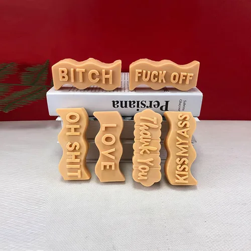 Miniatura 5 de Moldes de silicona para velas de pilar de letras del alfabeto ondulado, moldes de letras epoxi para colgante de resina de arcilla, tallado de yeso