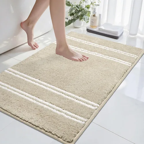 Alfombras de baño antideslizantes, lavables, de 24 x 17 pulgadas, ultra suaves, súper absorbentes, para suelo de baño, alfombra de baño de chenilla