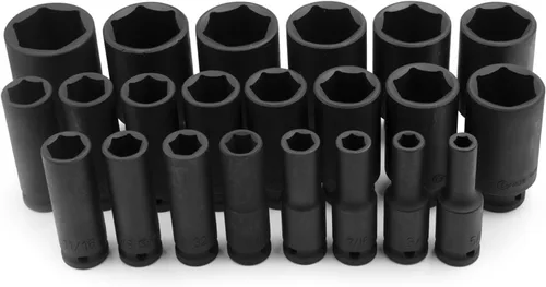 Miniatura 3 de Genius Tools Juego de dados de impacto profundo Dr. SAE de 22 piezas de 1/2" DI-422S