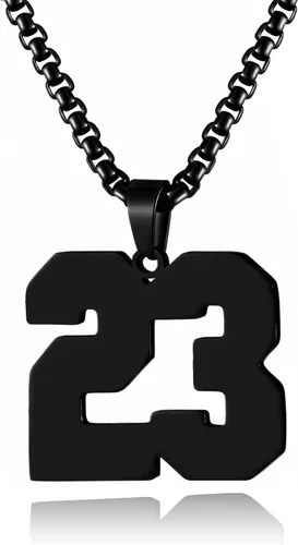 Miniatura 10 de Collar de Número Dorado para Hombre, Cadena de Acero Inoxidable con Colgante de Número para Atletas, Joyería Deportiva Personalizada para Niños
