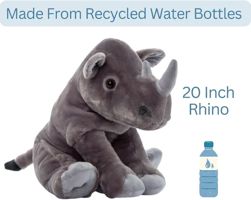 Miniatura 7 de The Petting Zoo Rinoceronte de peluche, regalos para niños, animales salvajes del zoológico Onez, juguete de peluche jumbo de rinoceronte del sur