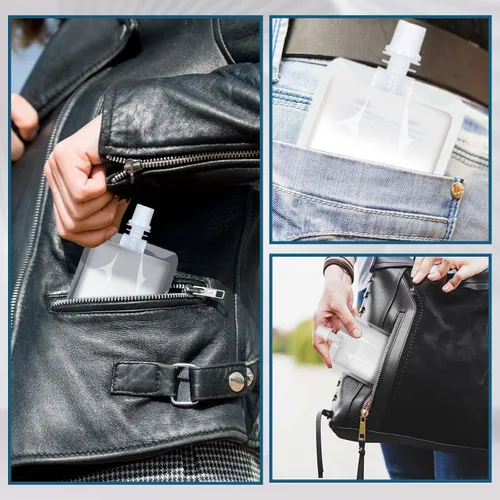 Miniatura 6 de Meanplan 100 bolsas de plástico reutilizables a granel, bolsas de plástico transparente a prueba de fugas para jugos con embudo para suministros