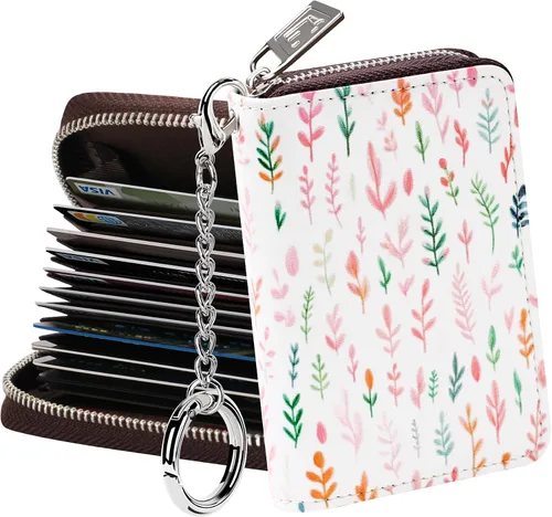 Miniatura 38 de FurArt Cartera con Cremallera para Mujeres, Cartera con Bloqueo RFID para Tarjetas de Crédito, Portador de Tarjetas de Presentación, Cartera Llavero