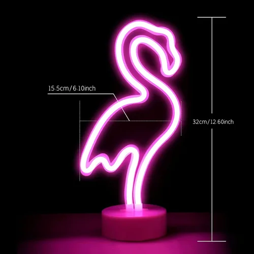 Miniatura 6 de Luz de neón con base de neón, luces de noche, decoración de pared, decoración del hogar, luz led Flamenco+cocotero