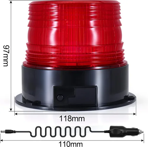 Miniatura 3 de AnTom Luces Estroboscópicas Inalámbricas Magnéticas, LED Rojo Batería Recargable Luz de Baliza de Advertencia de Seguridad para Techo de Vehículo
