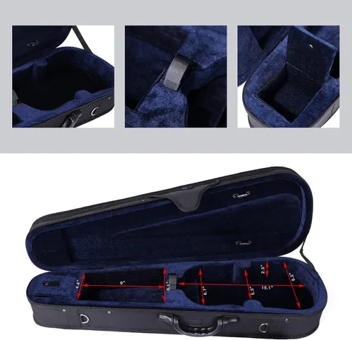Miniatura 7 de Estuche básico, profesional, rígido, liviano, con forma triangular, para violín, de la marca ADM , Talla full