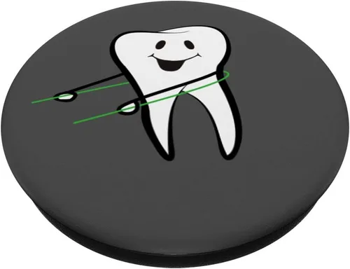 Miniatura 3 de Hilo Dental Dientes – Dancing Hilo Dental Dientes regalo – popsockets agarre y soporte para teléfonos y tabletas, Negro