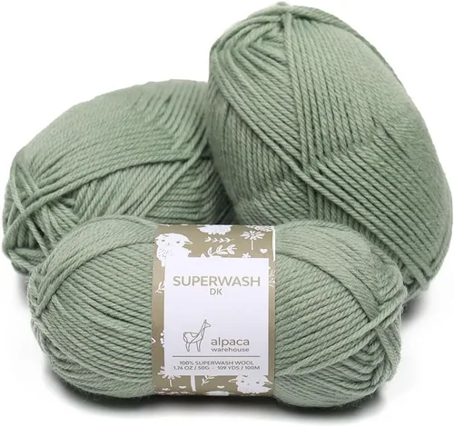 Miniatura 43 de 100% lana pura Superwash de Alpaca Warehouse, juego de 3 madejas (150 gramos) de peso DK - Procedencia directa de Perú - Celestialmente suave