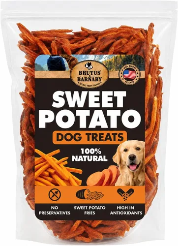 BRUTUS & BARNABY Golosinas para perros, sin aditivos, papas fritas dulces deshidratadas, sin granos, sin gluten y sin conservantes añadidos (14