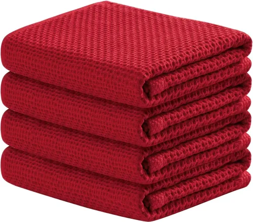 Miniatura 18 de joybest Paños de cocina de algodón, paquete de 8 paños de cocina de tejido de gofre, ultra suaves, absorbentes, paños de secado rápido, trapos