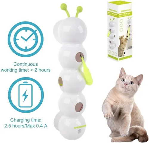 Miniatura 2 de Caterpillar - Juguete inteligente interactivo para gatos, juguetes recargables activados por movimiento, resistentes a las mordeduras, juguetes