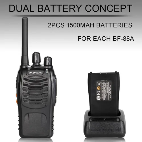 Miniatura 3 de BAOFENG Radio BF-88A Walkie Talkies Long Range for Adults with 20PCS Batteries, Earpieces with Mic, Flashlight, VOX, Portable FRS Two Way Radios for