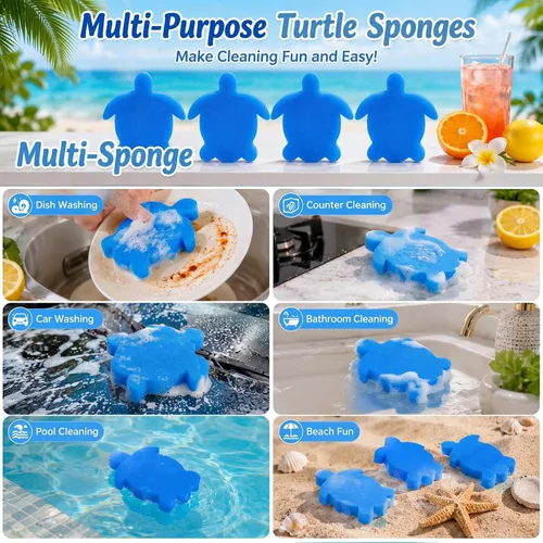 Miniatura 5 de Chuangdi 24 esponjas para bañera de hidromasaje, absorción de espuma de aceite de tortuga para spa y piscina (azul)