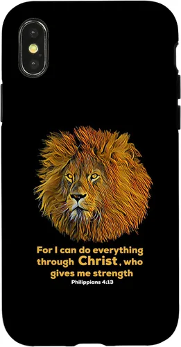 Miniatura 4 de Funda para iPhone 11 Pro Max Filipenses 4:13 con versículo de la Biblia cristiana, regalo de león cristiano