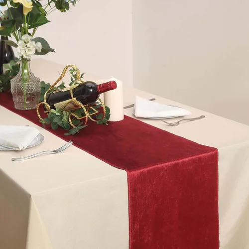 Miniatura 19 de Efavormart - Camino de mesa de terciopelo negro de alta calidad de 12 x 107 pulgadas para decoración de bodas y fiestas
