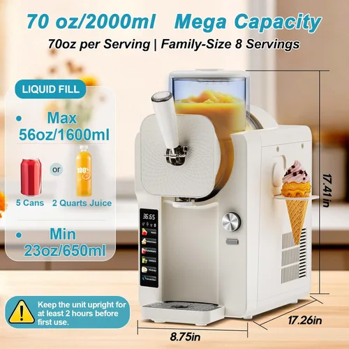 Miniatura 4 de Máquina para hacer helados, máquina de helado suave y máquina de granizado para el hogar, hace helado, yogur congelado, gelato, batidos