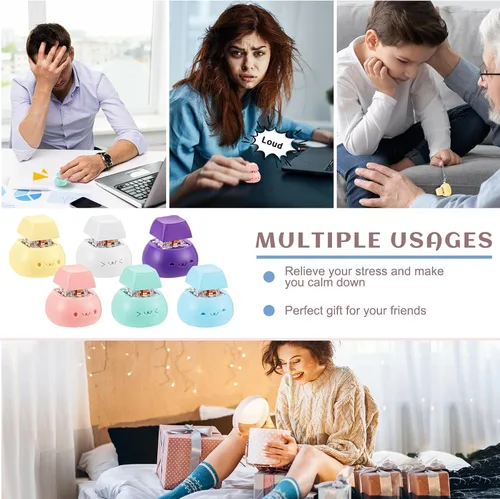 Miniatura 7 de Taiyin - Teclado de juguete con clic, llavero de juguete para la ansiedad, juguete de descompresión, botón de alivio del estrés, regalo para adultos