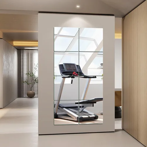 Miniatura 8 de JAMBALAY Espejo de cristal templado para el gimnasio en casa, 2 piezas de 48 x 30 pulgadas, espejos grandes de cuerpo completo HD para baile, yoga