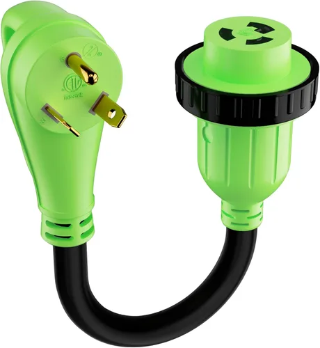 Miniatura 15 de Cable adaptador de generador RV de 30 amperios a 50 amperios, enchufe macho de bloqueo giratorio NEMA L5-30P a receptáculo hembra NEMA 14-50R