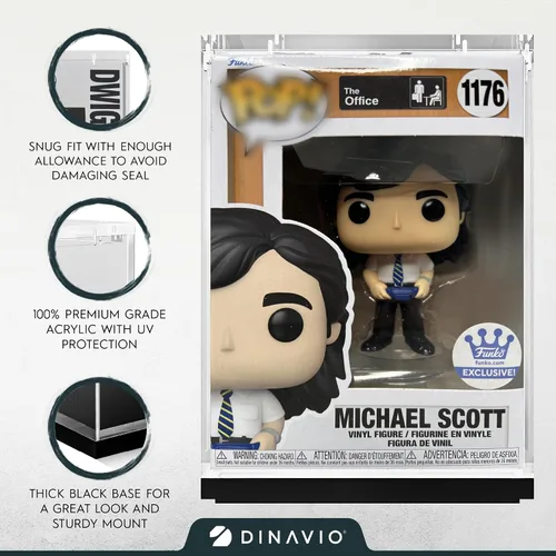 Miniatura 4 de Dinavio Crafthouse Funko Pop Protector – vitrina de acrílico – Diseño apilable resistente – Estuche de 0.157 in para figuras de vinilo de 4 pulgadas