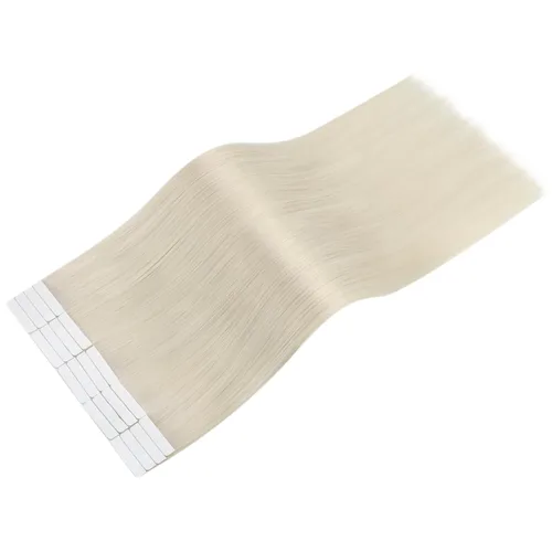 Miniatura 9 de Easyouth - Extensiones de cabello humano con cinta adhesiva, extensiones de cabello rubio blanco Remy, extensiones de cabello humano con cinta
