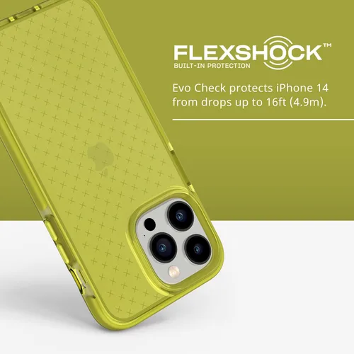 Miniatura 3 de Tech21 iPhone 14 Pro Max Evo Check – Funda protectora delgada y absorbente de golpes con protección FlexShock Multi-Drop de 16 pies y botones