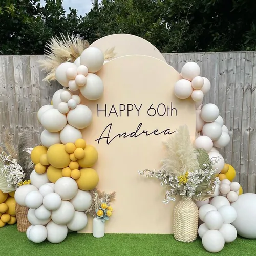 Miniatura 3 de FUHSY Cubierta de Soporte de Arco de 7.2 Pies Color Beige Ajustada Cubierta de Telón de Fondo de Arco de Boda Globo Chiara Paneles de Telón de Fondo