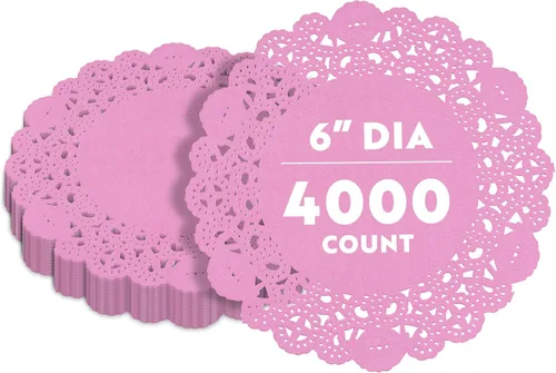 Miniatura 13 de Restaurantware Pastry Tek Blondas de Encaje de 4 x 4 Pulgadas 100 Vajilla Decorativa - Blondas de Mesa Desechables Redondas de Papel Negro