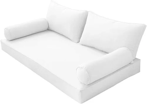 Miniatura 5 de Prolinemax Estilo 2 - Cojín de colchón y almohada para exteriores, interior, sofá cama, porche, cama oscilante, ribete tubular, tamaño individual
