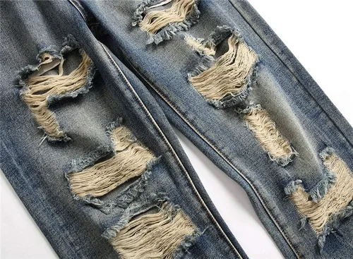 Miniatura 6 de AITITIA - Jeans rasgados de ajuste estándar para hombre